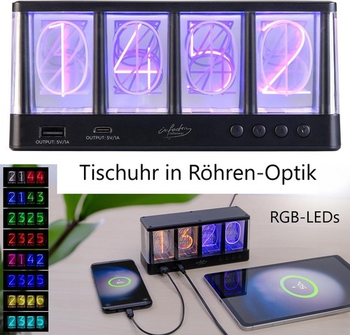 Neu tischuhr röhren optik - röhren, rgb